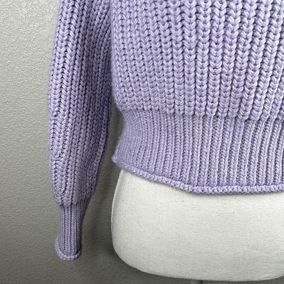 H&M Lavender Knit Cropped Mock Neck Long Sleeve Sweater Size XS - Picture 3 of 6